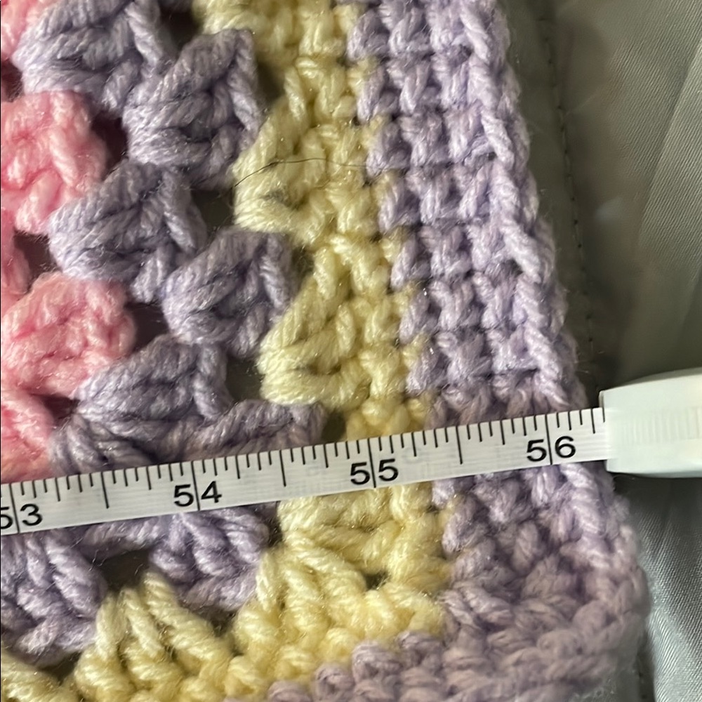 NWT Handmade Afgan Crochet Blanket Throw 55" x 47" - Picture 3 of 9